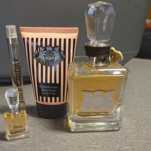 Juicy Couture Fragrance and Body Creme Set - Gold and Pink